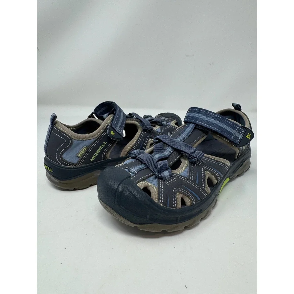 Merrell Hydro Hiker Kids Navy‎ Blue Grey Water Sandals Shoes Size 3W Big Kid